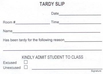 BIGLIETTINO RITARDO SCUOLA