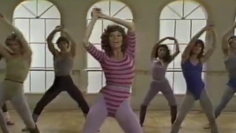 Jane Fonda nel 1982: anno in cui fece il suo video di esercizi fisici