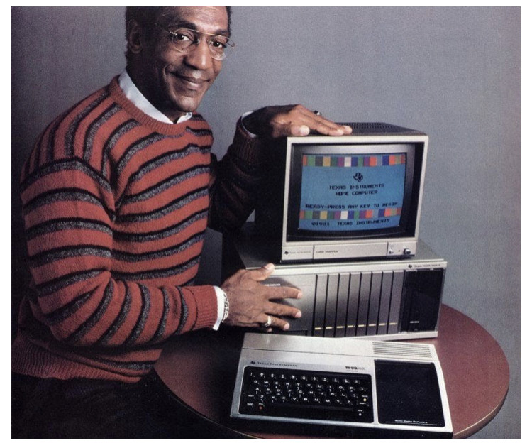 Bill Cosby che reclamizza un Pc della Texas Instrument